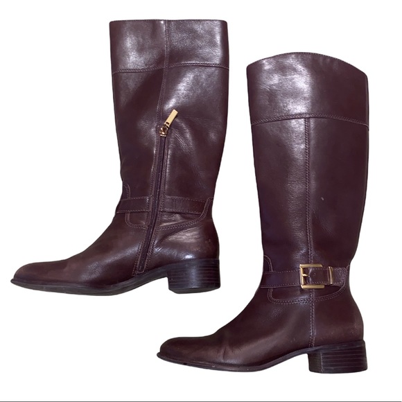 Banana Republic Sloanne Brown Leather High Riding Boots - 8.5 - Picture 8 of 16